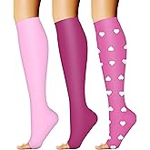 CHARMKING 3 Pairs Open Toe Compression Socks for Women & Men Circulation 15-20 mmHg is Best Support for All Day Wear
