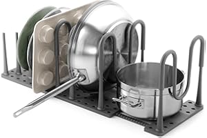 Umbra Peggy Cookware Organiser for Pots, Pans, Lids, Chopping Boards, Baking Trays and More, Dark Grey