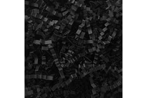 CORLCOL 1LB Crinkle Cut Paper Shred Filler for Gift Box Bag and Basket On Holidays (Black)