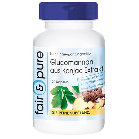 Glucomannan Kapseln hochdosiert 500mg aus Konjakwurzel-Extrakt ...