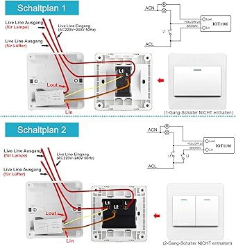 Tsss Zeitschalter Ein Aus Fur Badlufter Und Lampe Energiesparend Einstellbar Zeitrelais Verzogerungsschalter Ac 220v L Draht Eingang Ausgang Fur Ventilator Lufter Mini Grosse 45 X 23 X 17mm 1 Amazon De Baumarkt
