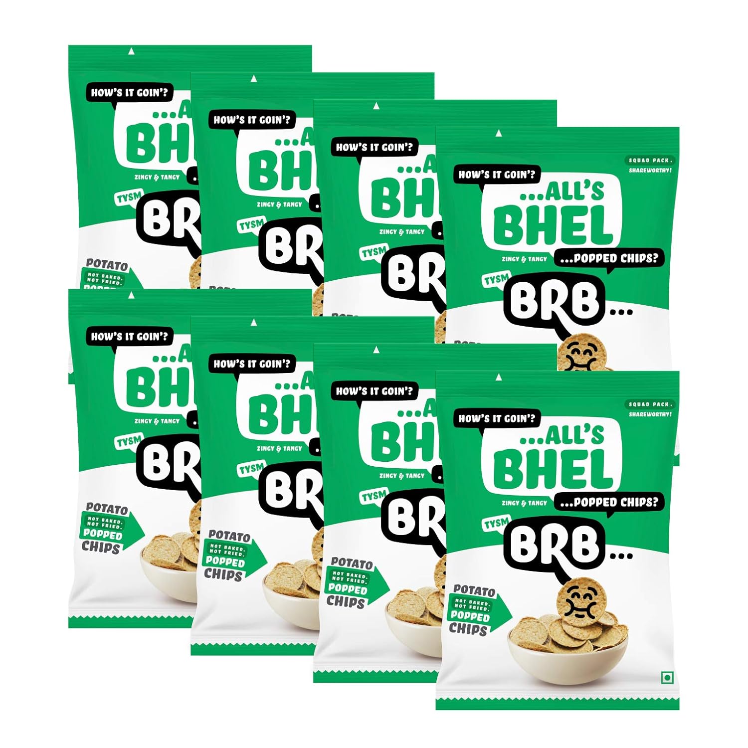 BRB Popped Chips Not Baked, Not Fried Potato Chips Bhel Flavour