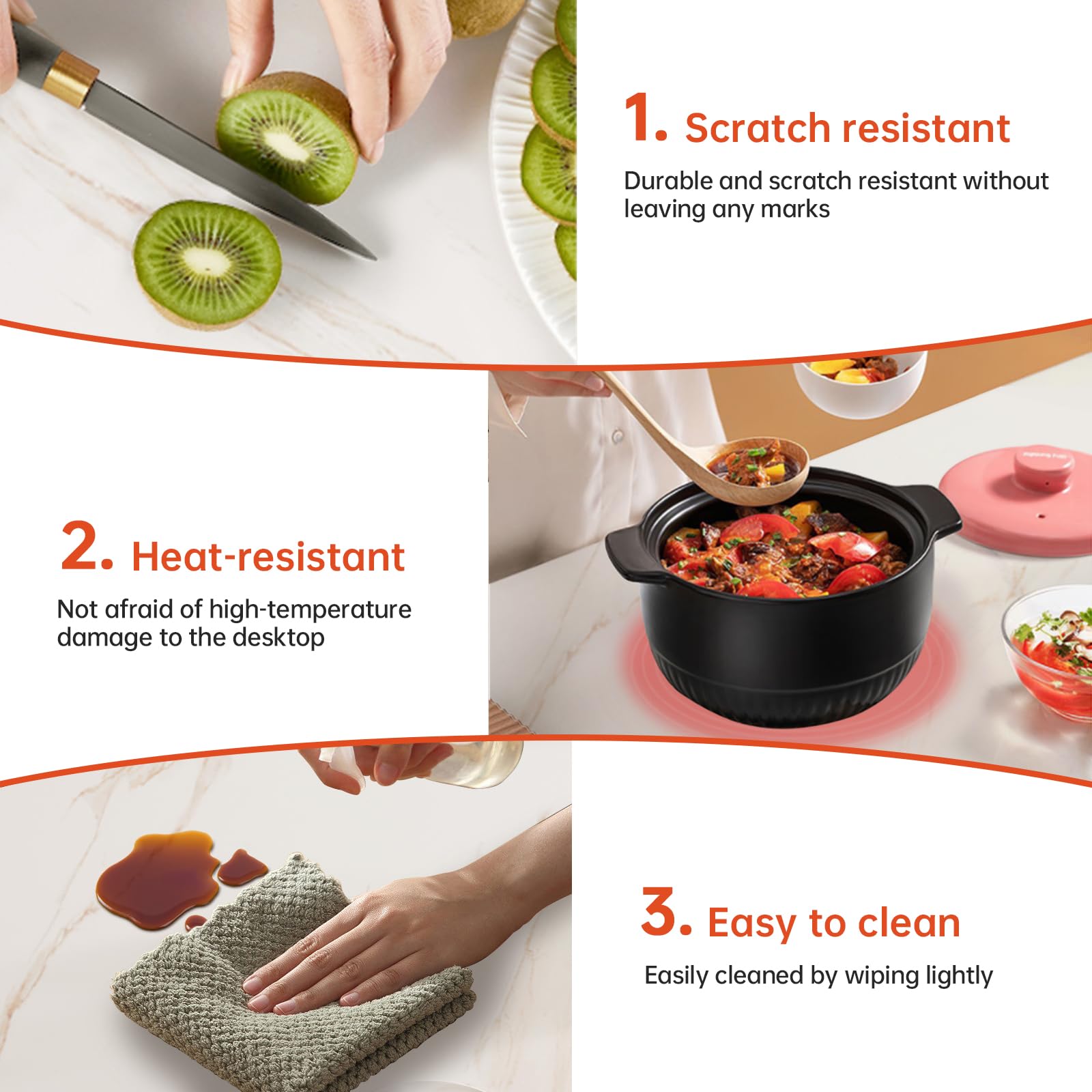 ZL ZELing Tischplatte 60x60cm - Sinterstein Weiß Quadratisch Indoor/Outdoor