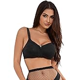 Women Lace Comfort Sleep Bra Unpadded Wider Straps Light Lift V Neck Wirefree Bralettes Everyday 34B-44DD