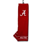 Team Golf NCAA Alabama Crimson Tide Embroidered Golf Towel Embroidered Golf Towel, Checkered Scrubber Design, Embroidered Logo
