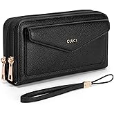 CLUCI Wallet Women Large Capacity Wristlet Purse for Women Long Ladies Wallet RFID Blocking Multi Credit Card Holder