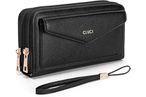 CLUCI Wallet Women Large Capacity Wristlet Purse for Women Long Ladies Wallet RFID Blocking Multi Credit Card Holder