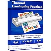 ELYGRAP 100 Pack 5Mil Legal Size Laminating Sheets 8.5"x14" (9x14.5) - Choise for Teachers and Officers-Thermal Pouches, Comp