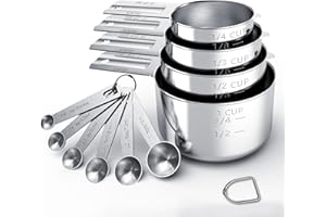 TILUCK Stainless Steel Measuring Cups & Spoons Set, Cups and Spoons,Kitchen Gadgets for Cooking & Baking (10)
