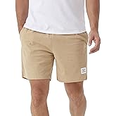 Men's Corduroy Shorts Casual Shorts Mens Beach Shorts 7" Elastic Waist Light Loose Fit with Pockets