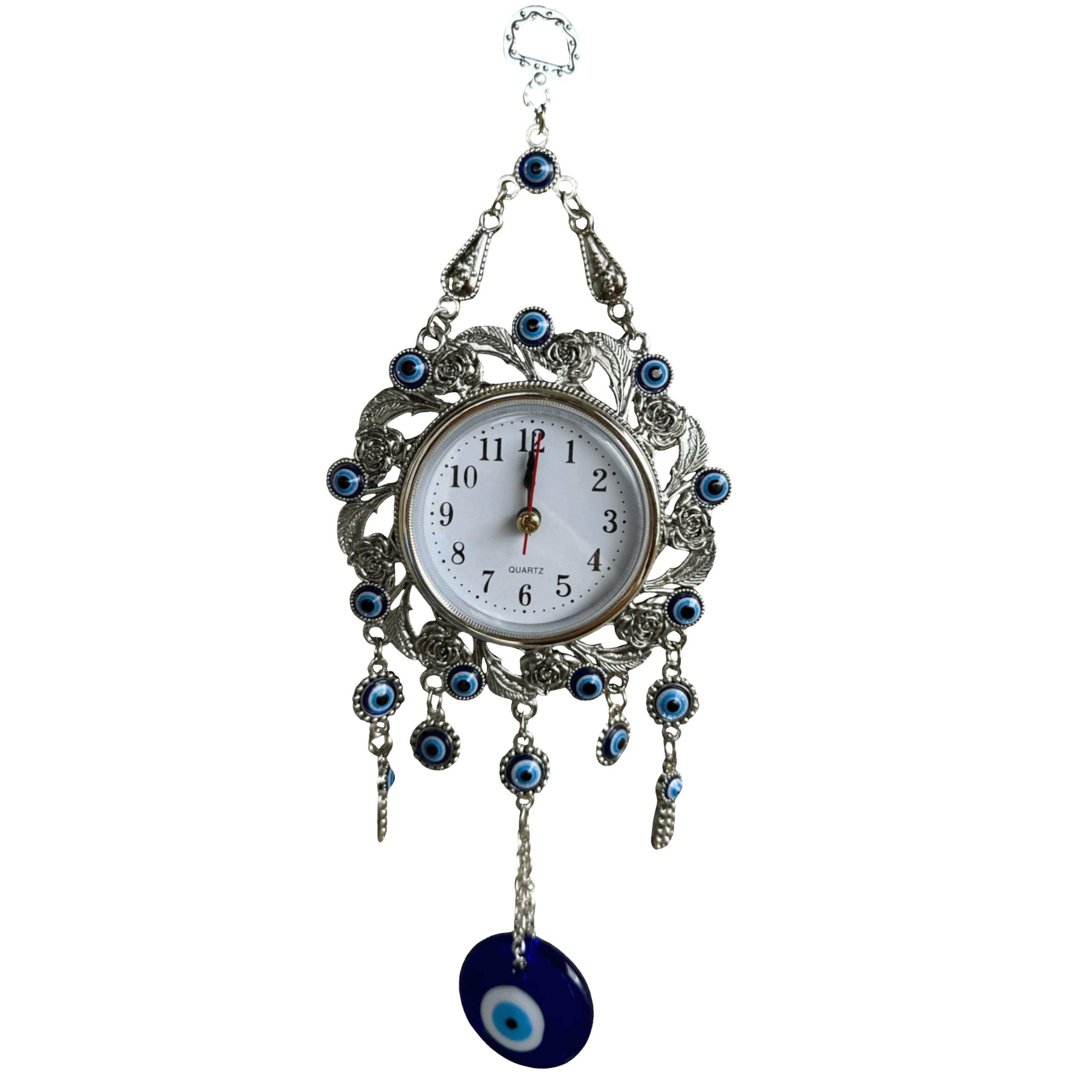 Evil Eye,Turkish Eye, Lucky Eye, Evil Eye Wall Hanging, Nazar Amulet, Lucky Amulet,Evil Eye Clock (11 x 26 cm)