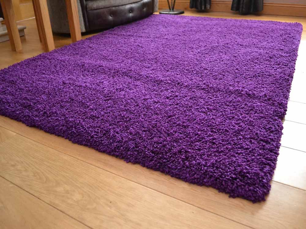 Soft Touch Shaggy Purple Thick Luxurious Soft 5 cm Dense Pile Rug. Available in 7 sizes (120 cm x 170 cm)
