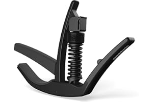 PLANET WAVES D’Addario Guitar Capo – NS Artist - For 6-String Electric and Acoustic Guitars - Single Hand Use – Integrated Pick Holder -Black