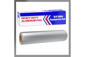 Pokanic Aluminum Foil Wrap Roll 12 in x 1000 ft Heavy Duty Commercial and Home Use for Food, BBQ, Grilling, Cooking, Baking, Roasting, Party (12 in x 1000 ft, 1 Pack)