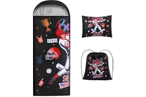 ETGLCOZY Sleeping Bag for Kids Girls Boys, Warm Weather Sleeping Mat with Pillow for Camping Backpacking Hiking Daycare School Travel, Ultralight, Durable, Water-Resistant, Easy Carry and Pack