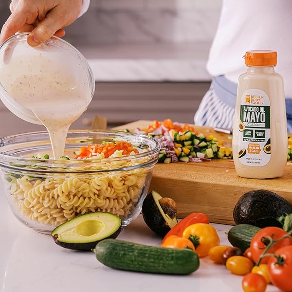 BETTERBODY FOODS 11.25 OUNCE AVOCADO OIL MAYONNAISE SQUEEZE BOTTLE, GLUTEN FREE NON-GMO AVOCADO MAYO SPREAD MADE WITH CAGE-FREE EGGS, KETO & PALEO