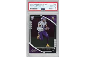 HOFSM.COM HALL OF FAME SPORTS MEMORABILIA Graded 2020 Panini Absolute Justin Jefferson #168 Rookie RC Football Card PSA 10 Gem Mint