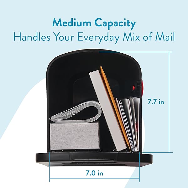 ARCHITECTURAL MAILBOXES PARSONS MEDIUM CAPACITY, PLASTIC POST MOUNT MAILBOX, BLACK