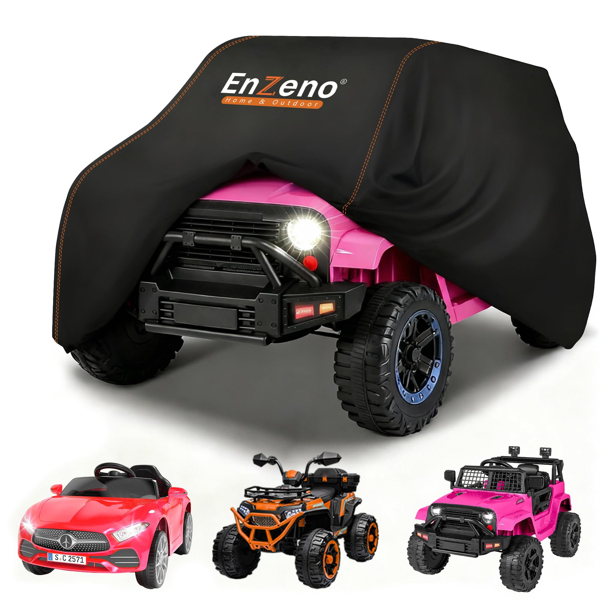 Enzeno Kids Ride-On Toy Car Cover,Power Wheels Cover Waterproof,Outdoor Toy Car Cover for Power Wheels Jeep & Toddler Electric Vehicles,All-Weather Protection,Universal Kid Ride-on Accessories