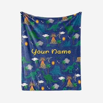personalized dinosaur blanket