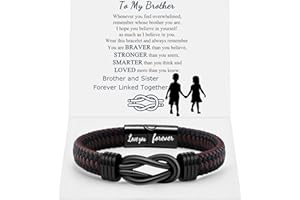 QWNHONEY Infinity Knot Leather Bracelet Forever Linked Together Bracelet Birthday Christmas Anniversary Bracelet Idea Mens Braided Cuff 7.8/8.5/9 Inches Bracelet for Man Son Husband Boyfriend Brother Grandson