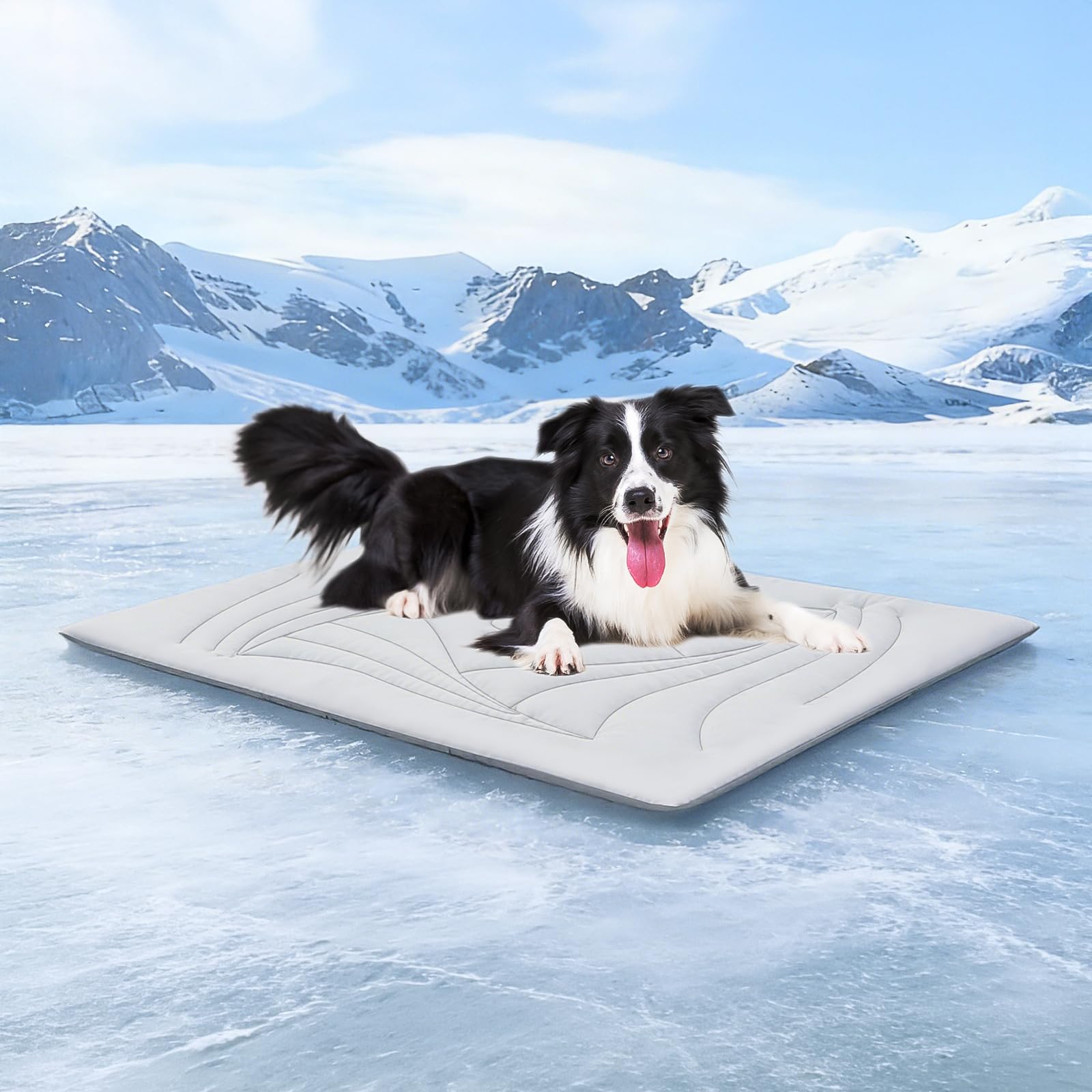 dog cooling mat, 48"x28" cooling mat for large dogs, arc-chill cold fabric delivers rapid and lasting cool (q-max>0.5), portable & washable pet pad for summer