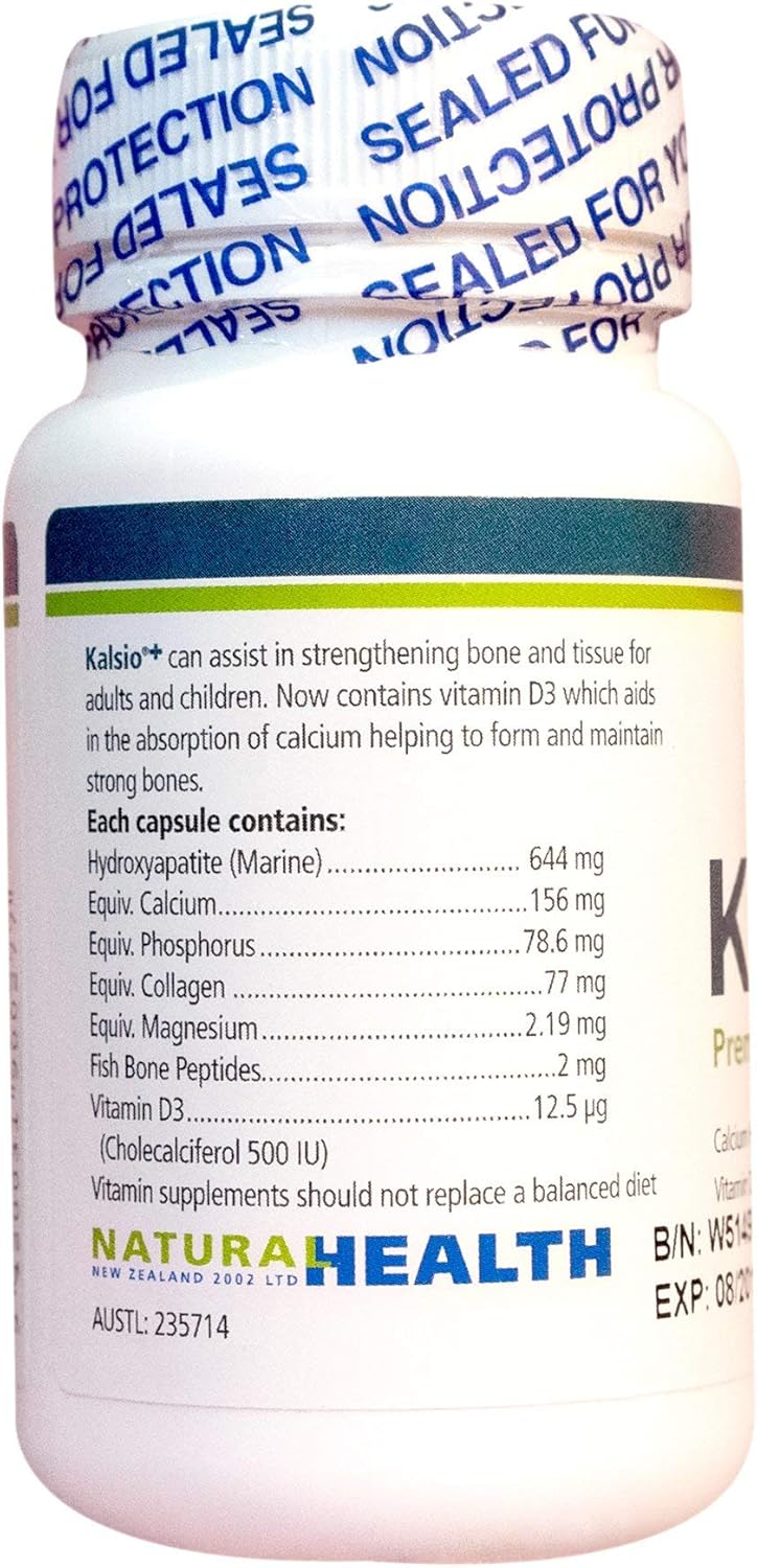 Kalsio+® All-Natural Calcium Plus Vitamin D, Phosphorus, Magnesium, Fish Bone Peptides & Collagen Specially Formulated For Maximum Absorption To Strengthen Bones & Support A Healthy Lifestyle: Health & Personal Care