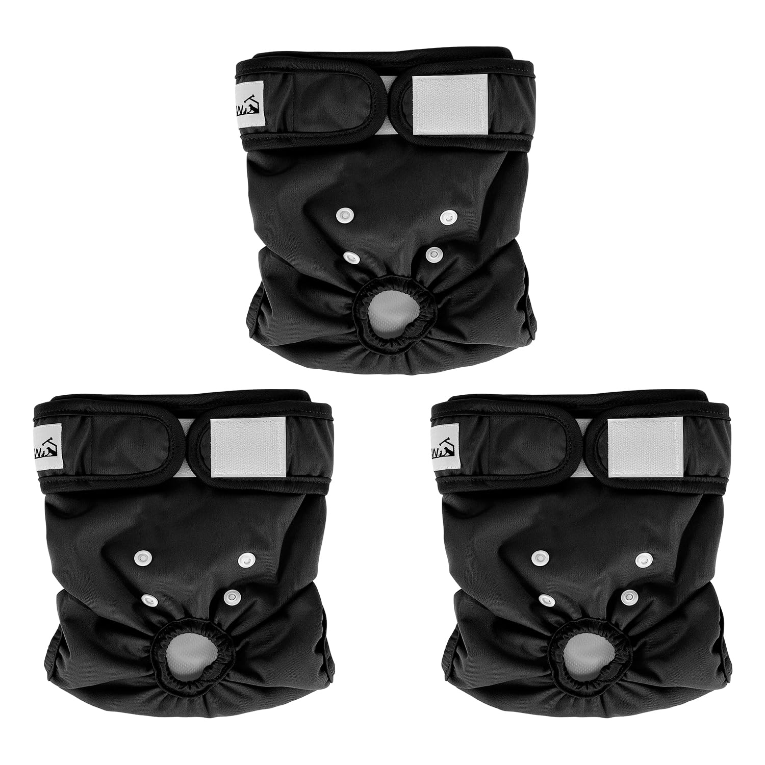 Eyein Reusable Dog Nappies Female - 3 Pack Period Heat Pants Adjustable, Leak Proof Pet Incontinence Nappy Super Absorbent, Doggie Knickers Diaper for Season, (S,Black)