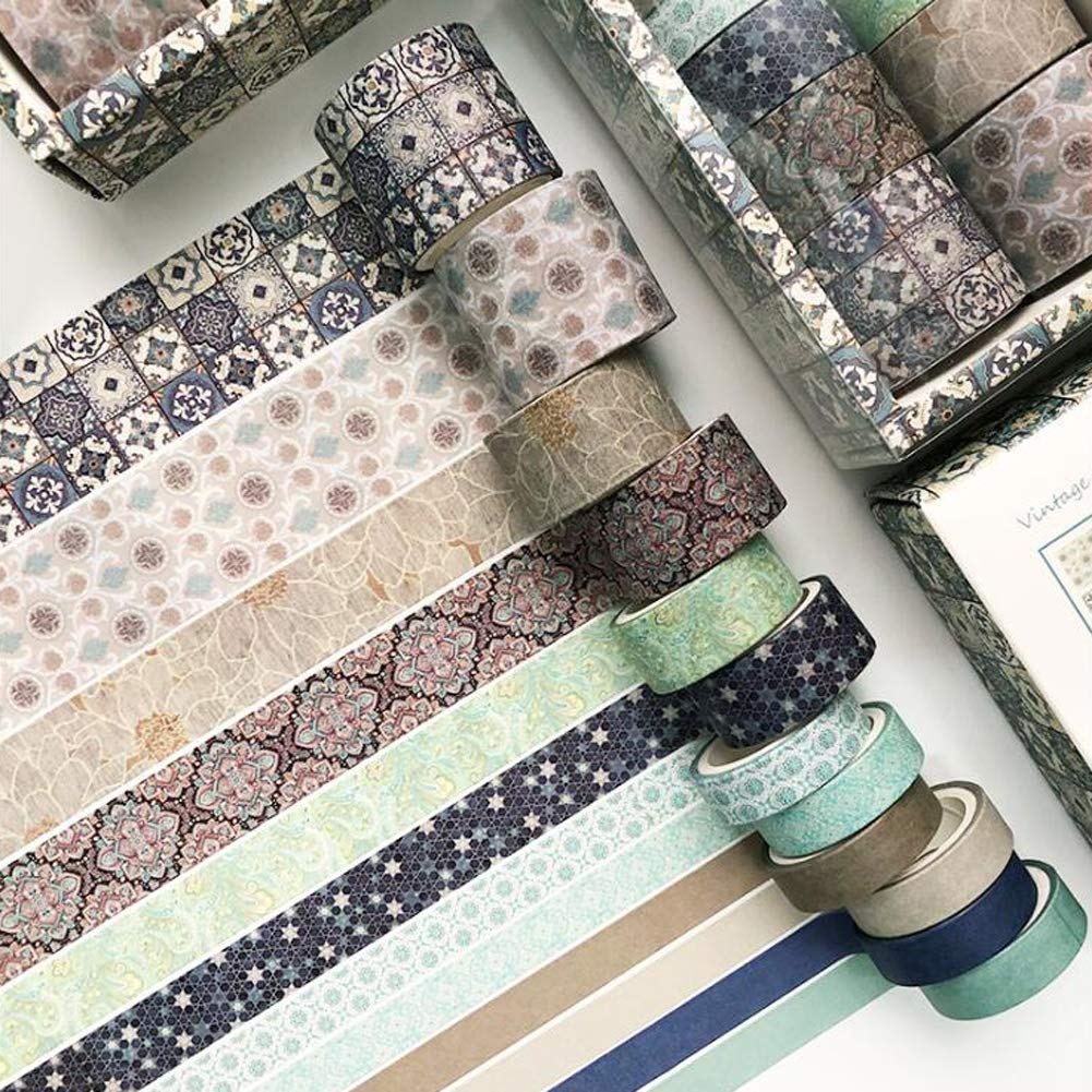 Sofecto 12 Rolls With 4 Sizes Van Gogh World of Colors Washi Tapes, Decorative Washi Masking Tape Colorful Writable Tape for Craft, Scrapbook, Bullet Journal, DIY, Gift Wrapping(Grey) — image 1