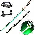 ZHICONG Demon Katana Sword, Light Up Sword, 41 Inches Rechargeable, with Display Stand and Belt, Suitable for sanemi Cosplay and Collection, Anime Original Texture.