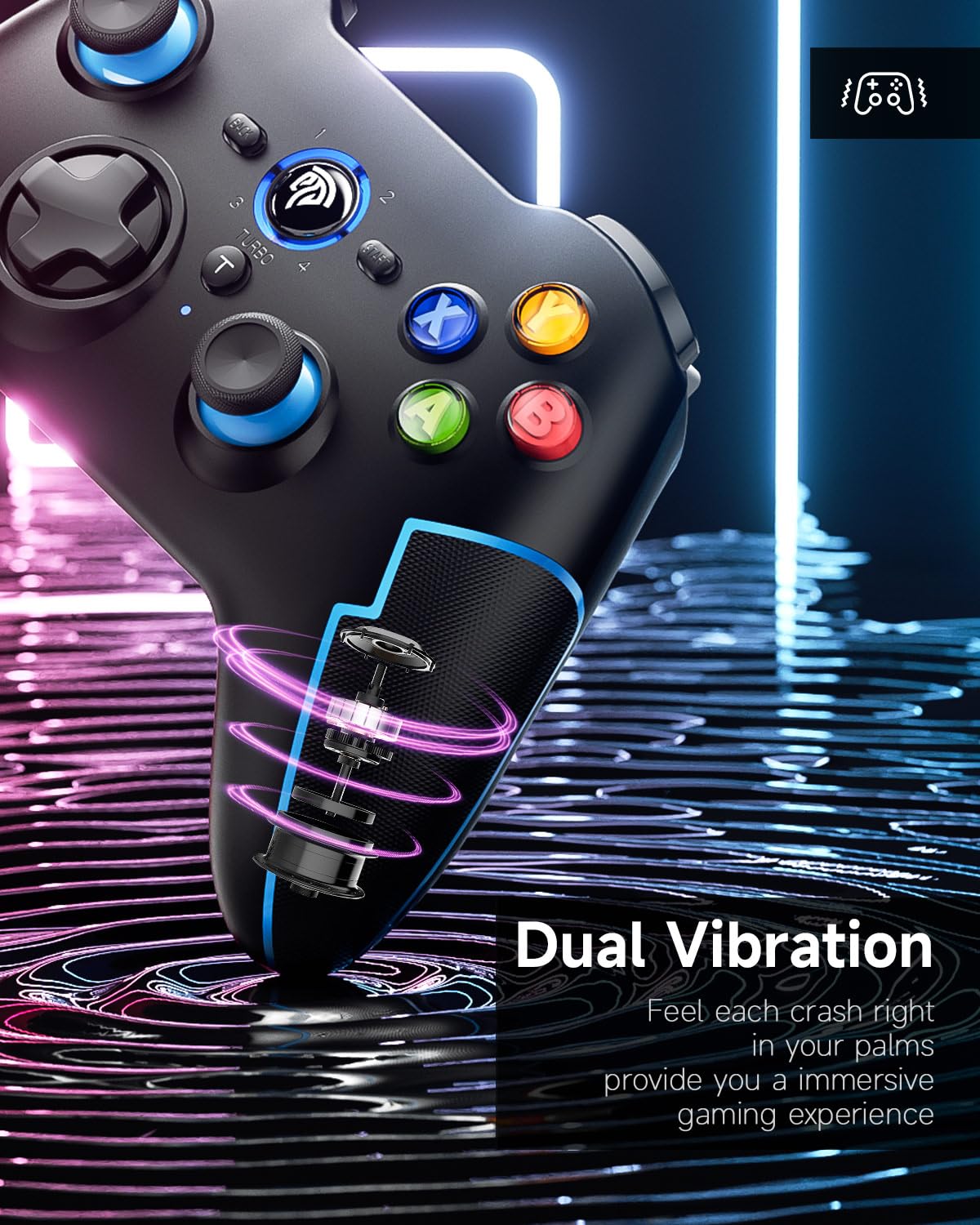 EasySMX 9013Pro Wireless Controller for Windows PC/PS3/Android Phone&Tablet&TV BOX/iPhone/iPad/Switch/Stesm Deck/Tesla, Bluetooth Controller Gamepad with Hall Effect Triggers-Comfort for Big Hand