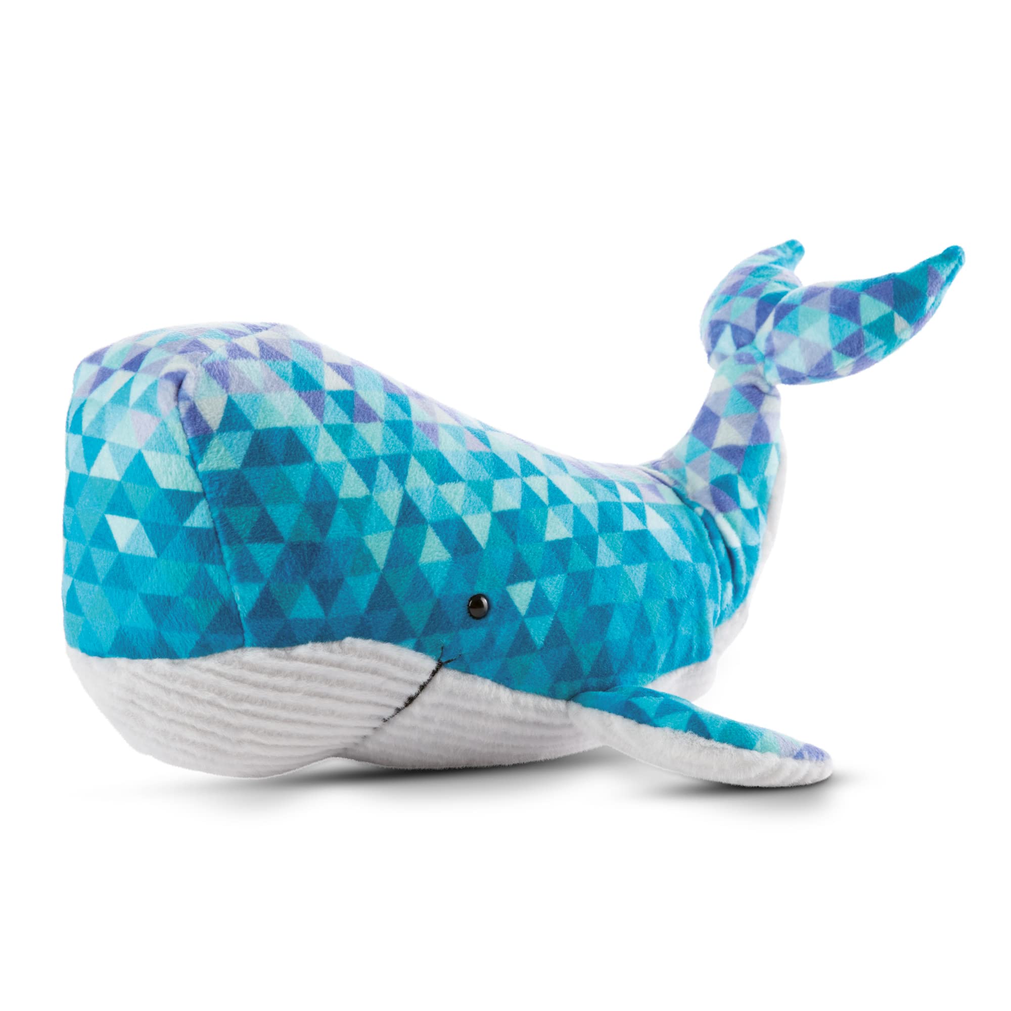 NICI Soft toy whale 22cm in stylish polygon print & textured plush material – Cuddly toys for girls, boys & babies – Fluffy stuffed animal to cuddly & play with