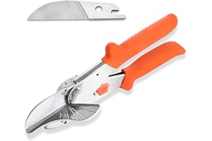 RED OAK TOOLS Multi Angle Miter Shear Cutter, 45 Degree To 120-135 Degree (Handle Color - Vary), Including Spare Blade