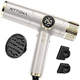 HITTIONA Dual Voltage Ionic Hair Dryer with Diffuser - 2000W Travel Blow Dryer for Fast Drying No Heat Damage No Frizz, Low N