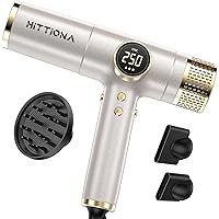 HITTIONA Dual Voltage Ionic Hair Dryer with Diffuser - 2000W Travel Blow Dryer for Fast Drying No Heat Damage No Frizz, Low N