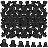140Pcs Black Rubber Plug Box, Round Hole Silicone Tool Various Sizes Rubber Plugs Round HolesT-Type Flexible Stopper Sealing 