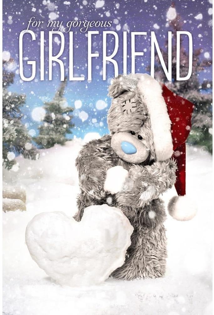 Me to You Tatty Teddy3D Holographic Card - Gorgeous Girlfriend Christmas Card