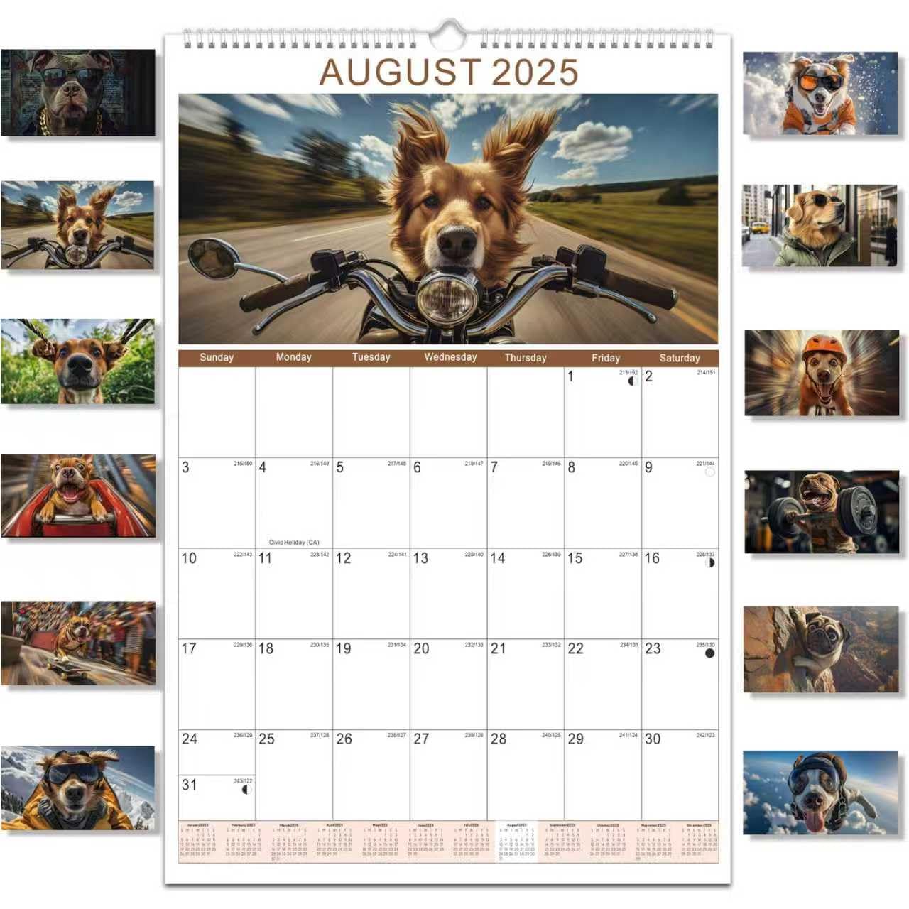 Photo 1 of Gannyfer Wall Calendar 2025-2026, 22.75" x 15.5" Wall Calendars, July 2025 to December 2026, Large 18 Months Funny Dog Calendar 2025-2026, Perfect for Home, School or Office(6 Stickers Included)