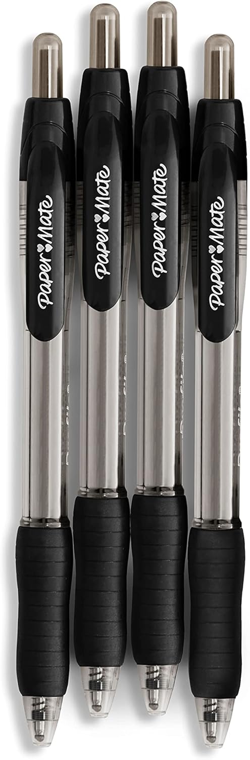 Paper Mate 89465 Profile Retractable Ballpoint Pens, Bold (1.4mm), Black, 12 Count (Package May Vary) : Rollerball Pens : Office Products