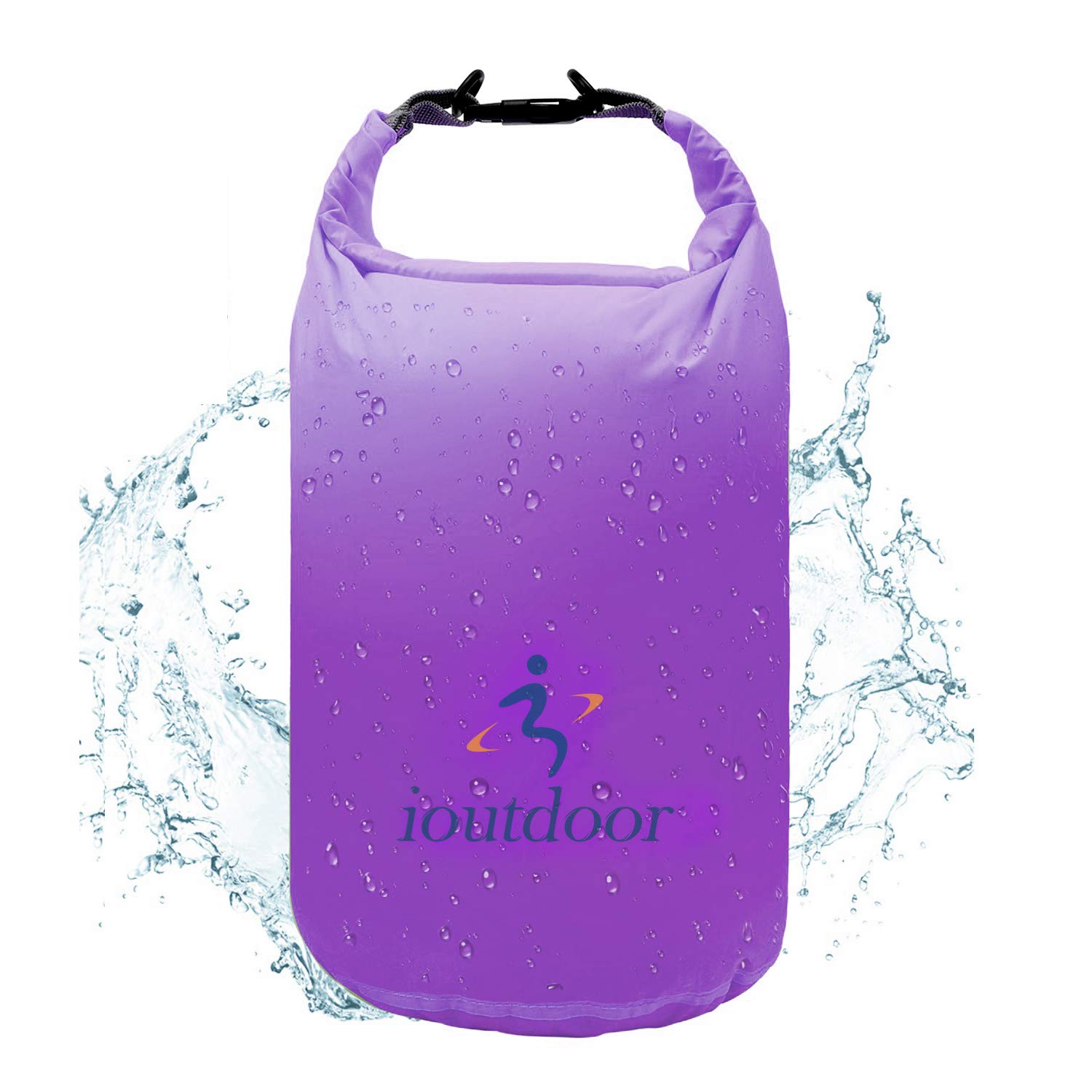 ioutdoor Waterproof Dry Bags Lightweight 2L/5L/10L/20L Keep Dry Clean, Dry Compression Sacks Small Large for Kayaking, Gym, Hiking, Swimming, Camping, Canoeing, Boating, Fishing (Purple, 5L)