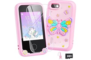 Eltrynic Kids Smart Toy Phone Girls Toy, Toddler Touchscreen Game Phone for 3 4 5 6 7 Year Old Girl Boy, Christmas Birthday Gifts for Children Age 3-7, MP3 Music Player with Dual Camera (Pink)