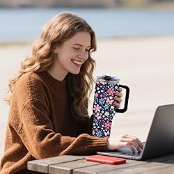 xiiai Gifts for Women - Floral Tumbler 40oz with