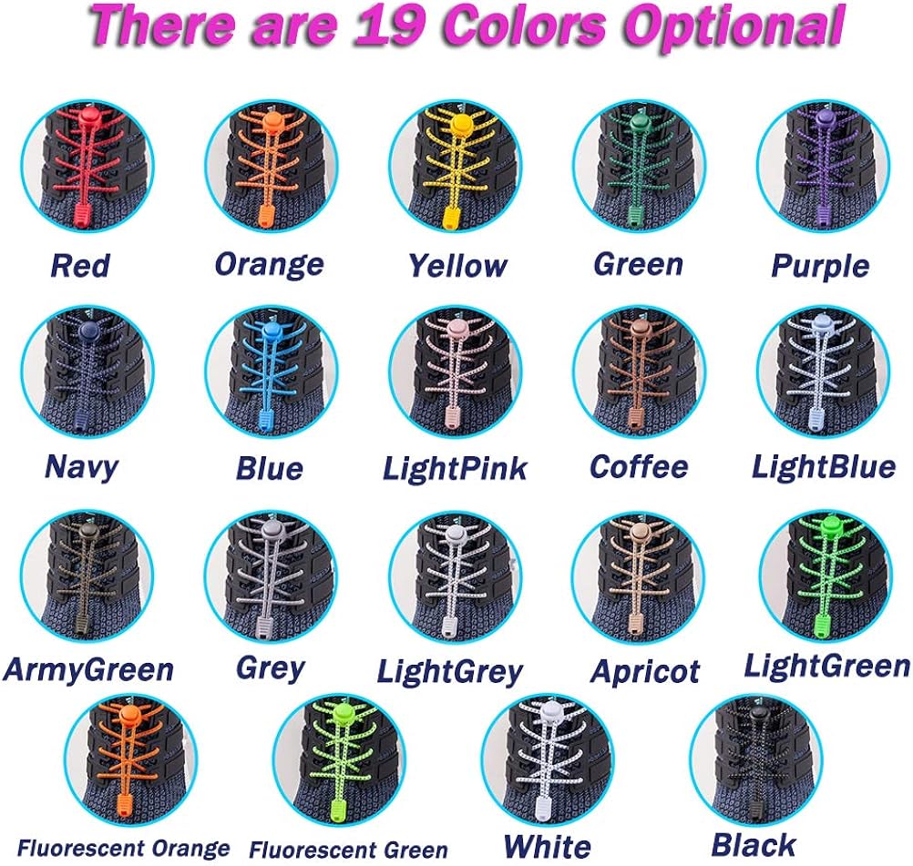 UGY Elastic Locks Shoe Laces - No Tie Shoelaces for Adults and Kids Sneakers: Shoes