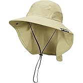 Neck Flap Sun Hat with Wide Brim,UPF 50+ Hiking Safari Fishing Caps for Men, Ideal for Outdoor