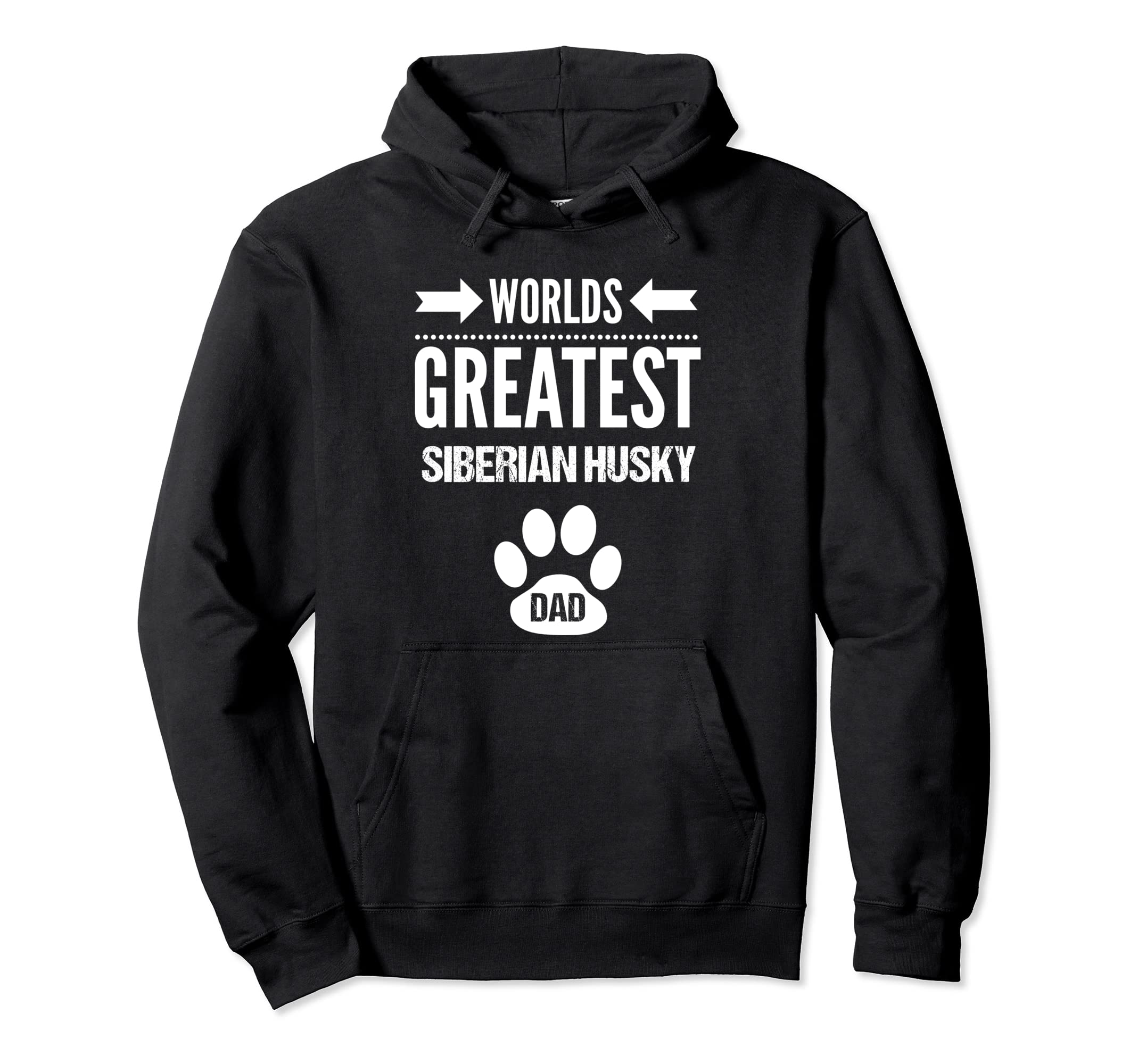 Worlds Greatest Siberian Husky Dog Dad Paw Print Pet Love Pullover Hoodie