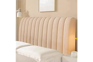 CSYBYW Velvet Bed Headboard Cover for Full Queen Cal King Size,Quilted Bed Headboard Slipcover(Khaki,Cal King:180cm/70in)