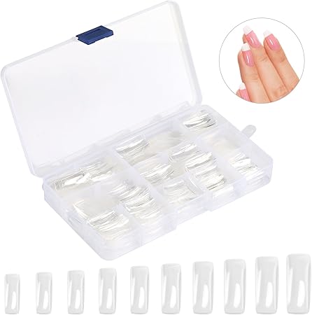 Naler Faux Ongles 500 Pcs Assorties Taille Acrylique Faux Ongles Et Capsules Artificielle Avec Boîte Pour Femmes Dames Filles Nail Art