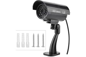 Fake Surveillance Camera,Dummy CCTV Camera Dummy Camera Fake Outdoor Indoor Weatherproof Fake Surveillance Camera Fake Flashi