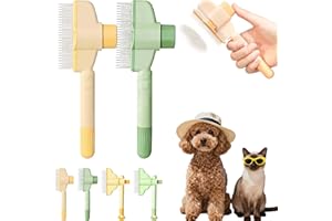 Cat Deshedding Brush, Gentle Pet Grooming Comb For Cats And Dogs, Dual-Length Teeth Hair Remover Tool, Effective Deshedding F