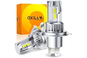 OXILAM H4 9003 LED Bulbs, 700% Brighter, 32000LM Brighter Ultra-Bright, 1:1 Halogen Size, Plug N Play, Error Free No Flicker, No Adapter Required, Non-polarity, Pack of 2